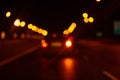 Night traffic lights Blurred defocused background Highway Royalty Free Stock Photo