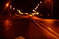 Night traffic lights Blurred defocused background Highway Royalty Free Stock Photo