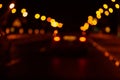 Night traffic lights Blurred defocused background Highway Royalty Free Stock Photo