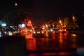 Night traffic lights in Street Bangkok Thailand at night Royalty Free Stock Photo