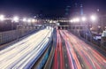 Night traffic Moscow city Royalty Free Stock Photo