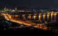 Night traffic over han river in seoul