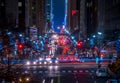 Night Traffic on 42 Street in New York City Royalty Free Stock Photo