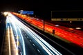 Night traffic trails motion blur highway Royalty Free Stock Photo