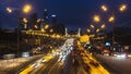 Night traffic on urban thoroughfare