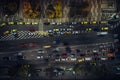 Night traffic in Varna infront of The Cathedral of the Assumption in Varna