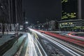 Night traffic in the winter city Royalty Free Stock Photo