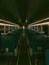 night train seating with lonely vibes Royalty Free Stock Photo