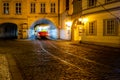 Night tram in Prague