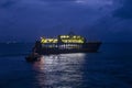 night travel by ferry to the sea, isla mujeres, Mexico Royalty Free Stock Photo