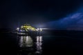 night travel by ferry to the sea, isla mujeres, Mexico Royalty Free Stock Photo