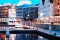 Night Tromso quay postcard background Royalty Free Stock Photo