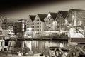 Night Tromso sepia postcard background Royalty Free Stock Photo