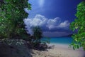 Night on a tropical island Royalty Free Stock Photo