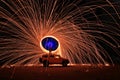 Night Under the Stars and Milky Way Spinning Steel Wool