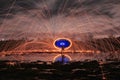 Night Under the Stars and Milky Way Spinning Steel Wool