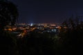 Night urban cityscape. Buildings lights of Kyiv city. Ukraine, Kiev, Podil Royalty Free Stock Photo