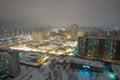 Night urban landscape of the residential area