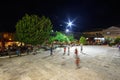 Night urban view of Kyparissia city in Messenia, Peloponnese, Greece Royalty Free Stock Photo