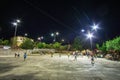 Night urban view of Kyparissia city in Messenia, Peloponnese, Greece Royalty Free Stock Photo