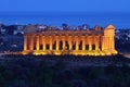 Night at Valley of Temples in Agrigento, Sicily Royalty Free Stock Photo