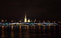 Night veiw of Saint Petersburg Royalty Free Stock Photo