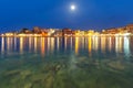 Night Venetian quay, Chania, Crete Royalty Free Stock Photo