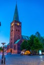 Night view of Aarhus cathedral in Denmark Royalty Free Stock Photo