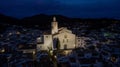 night view from the air of the fishing village of Cadaques