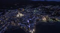 night view from the air of the fishing village of Cadaques