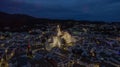 night view from the air of the fishing village of Cadaques