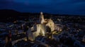 night view from the air of the fishing village of Cadaques