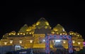 Night view of akshardham temple, rohtak Royalty Free Stock Photo