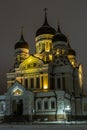 Night view of a Alexander Nevsky Cathedral in Tallinn. Estonia Royalty Free Stock Photo