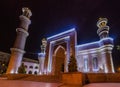 Night view of Almaty Central Mosque, Kazakhsta