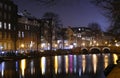 Night view of Amsterdam canals