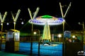 Night View of Amusement park rides, Ferris Wheel Royalty Free Stock Photo