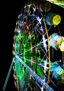 Night View of Amusement park rides, Ferris Wheel Royalty Free Stock Photo