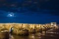 Night view of the ancient Roman bridge of Cordoba, Spain Royalty Free Stock Photo