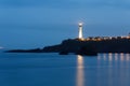 The night view of Anget-Biarritz lighthouse, France. Royalty Free Stock Photo