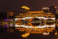 Night view of Anshun Bridge in Chengdu Royalty Free Stock Photo