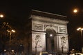 Night view of `Arc du Triumphe`, Paris