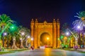 Night view of the arch of Triumph in Barcelona, Spain....IMAGE