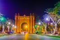 Night view of the arch of Triumph in Barcelona, Spain....IMAGE