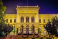 Night view of the archaeological museum in Varna...IMAGE