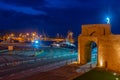 Night view of Arco Clementino in Italian port Ancona Royalty Free Stock Photo