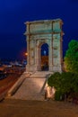 Night view of Arco di Traiano in Italian port Ancona Royalty Free Stock Photo