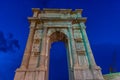 Night view of Arco di Traiano in Italian port Ancona Royalty Free Stock Photo