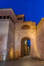 Night view of Arco Etrusco in the old town of Perugia in Italy Royalty Free Stock Photo