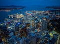 Night View of Auckland, New Zealand from the Sky Deck of Sky Tower